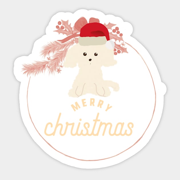 Merry Christmas Puppy Sticker by PatternbyNOK